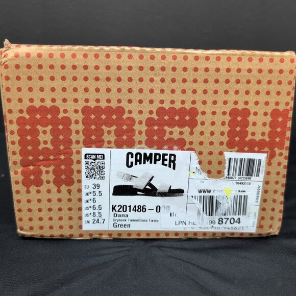 Camper Dana Nubuck Strappy Slip On Buckle Women's Sandal US 8.5 Green - Picture 8 of 10